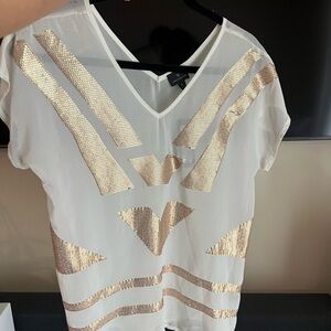 White and Gold Women's Top